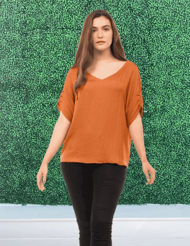 Houston women's fall pumpkin blouse