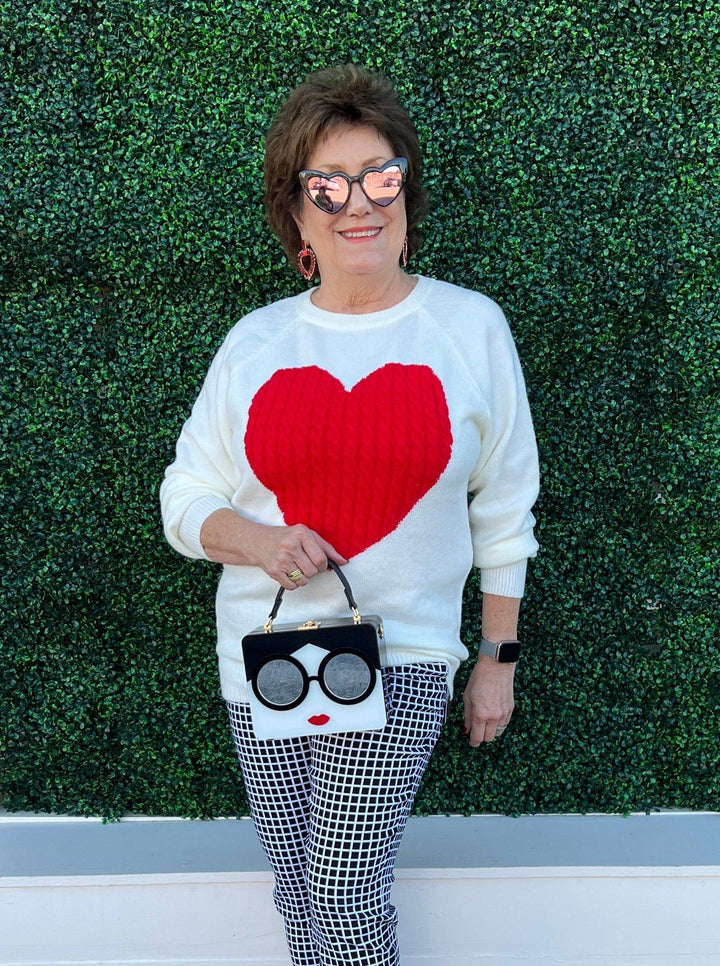 tres chic valentines love heart sweater