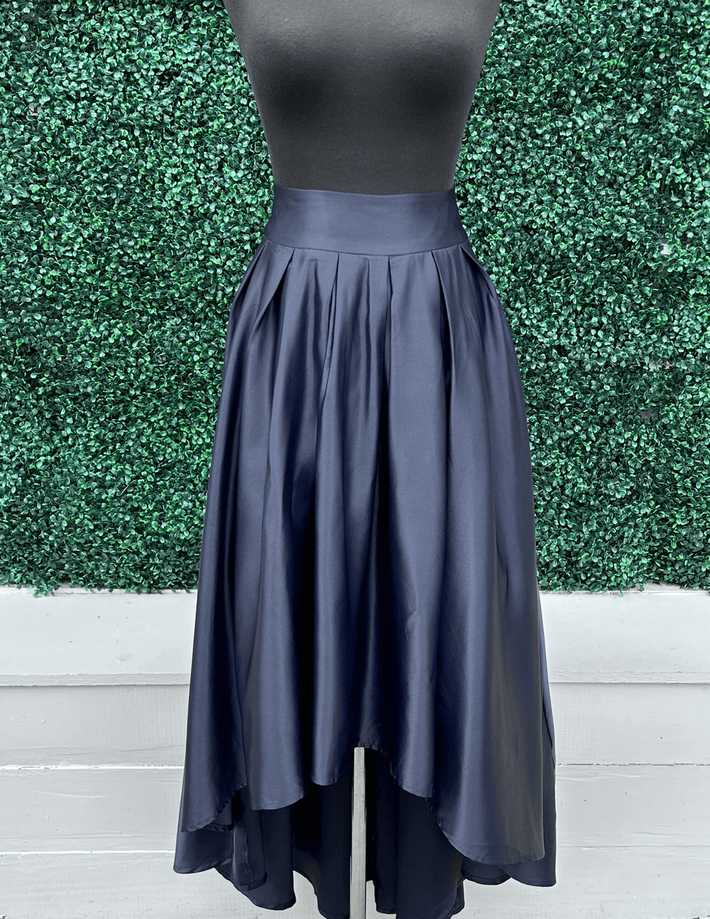 High Low Structured Skirt before you collection dress boutique houston navy
