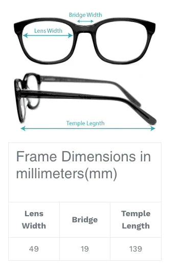 online sunglasses with width, bridge, temple length