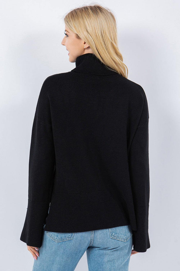 Turtle Neck Sweater lightweight houston texas womens boutique black basics