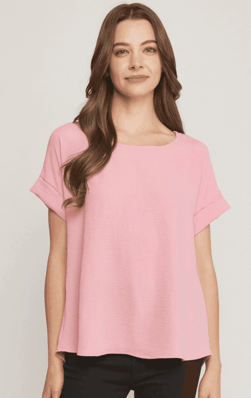 entro clothing brand boutique cuff sleeve scoop neck