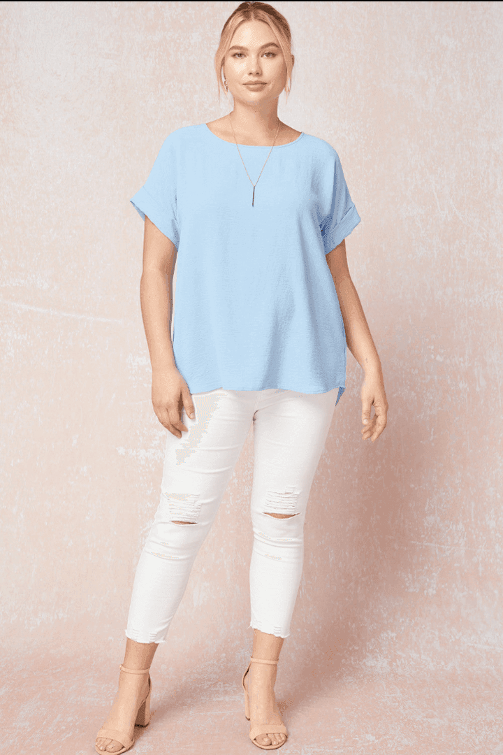 Cuff Sleeved Top in Plus - Très Chic