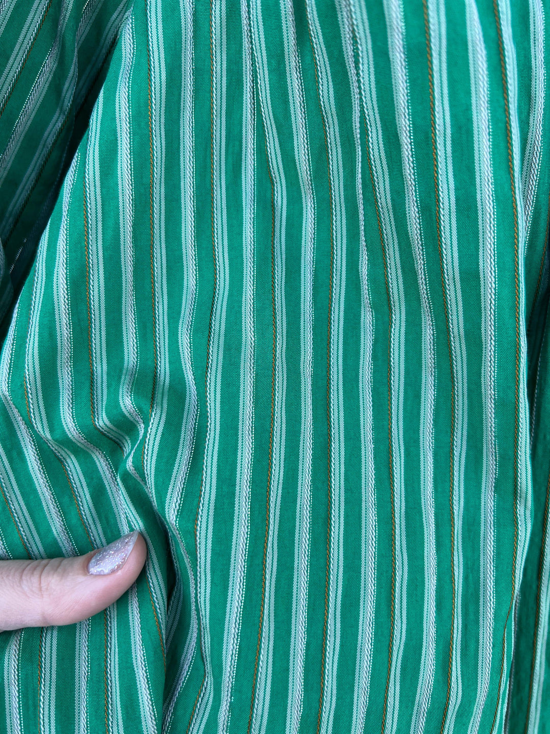 puff sleeve jade brand ruffle neck blouse stripe best online boutique