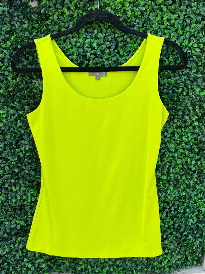 Lime neon green tank top for a layering tank