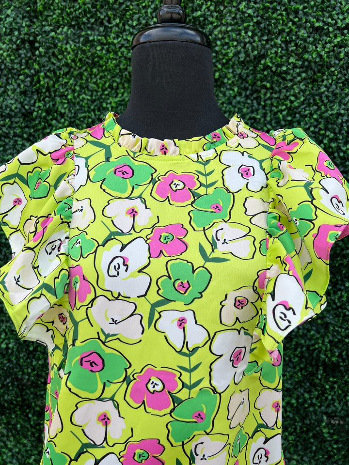 Lime Green Poppy Top