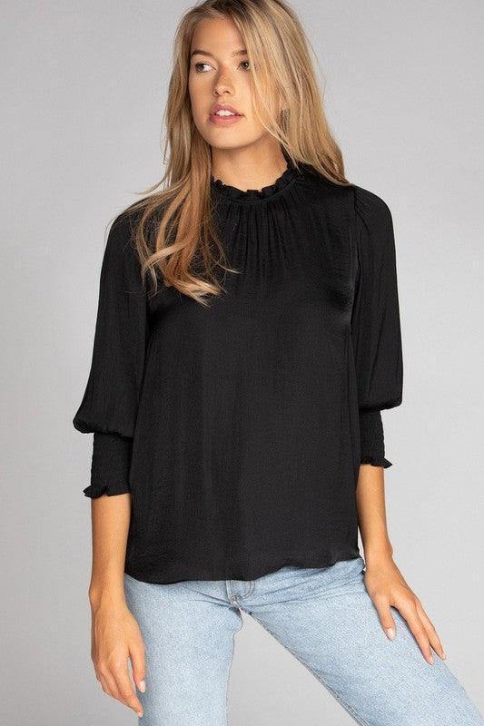 Mock Neck Ruffle Top | Women's Boutique | Houston Texas – Très Chic ...