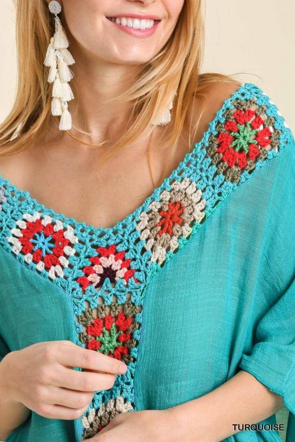 Crochet Caftan Coverup/Top women over 50 cover up