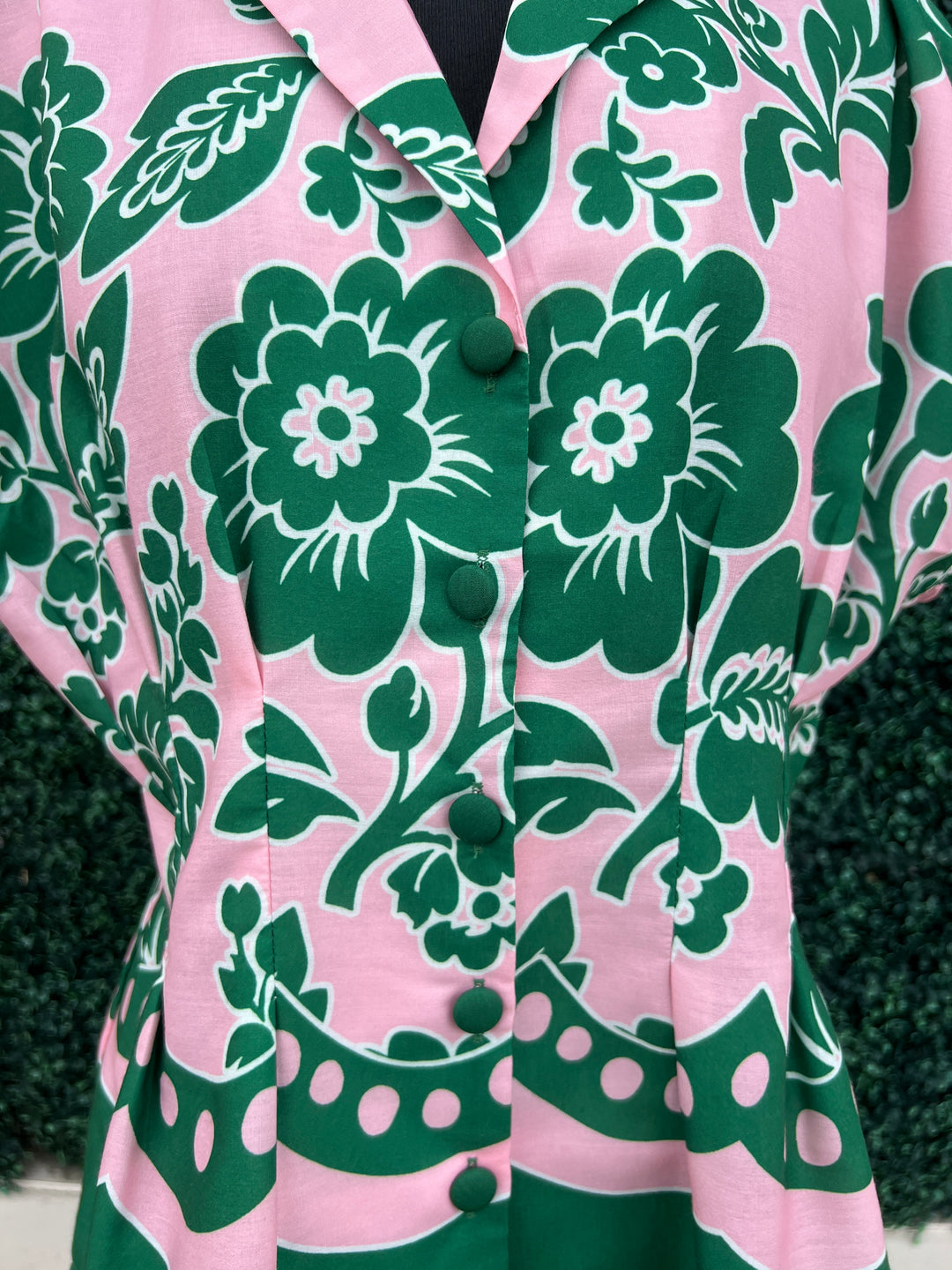light Pink & Green Floral Peplum Blouse Joy Joy Southern Style