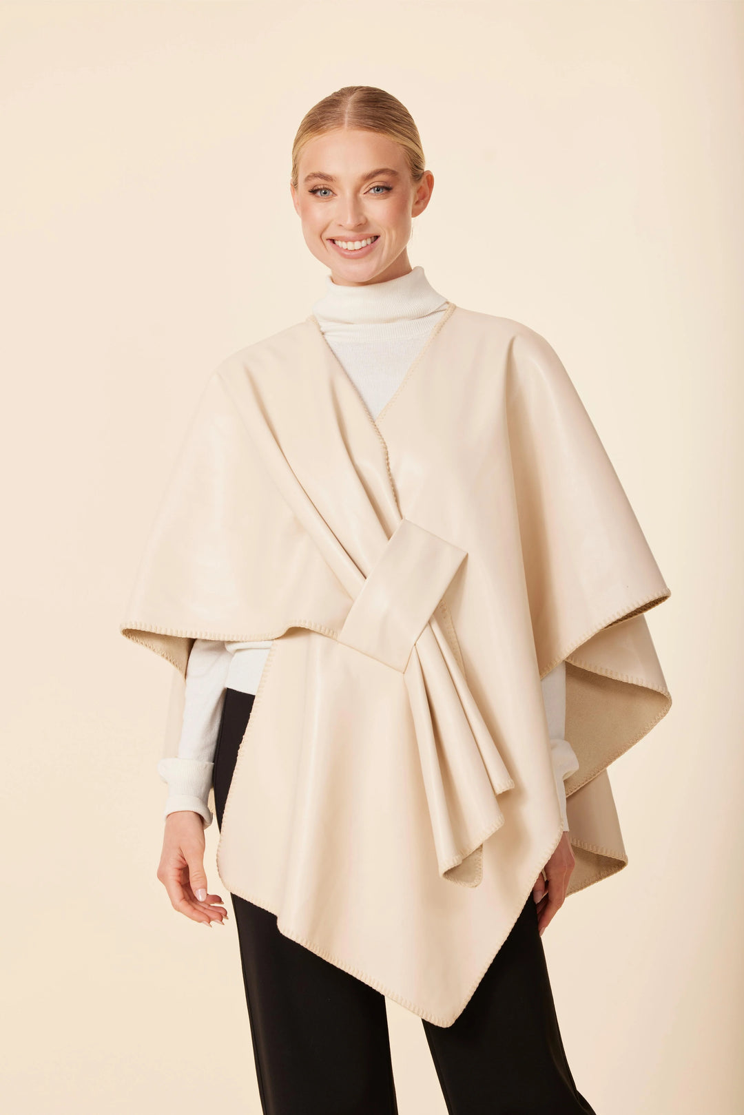 off white Pleather Pull-Through Wrap Dolce Cabo Southern cream whip stitch