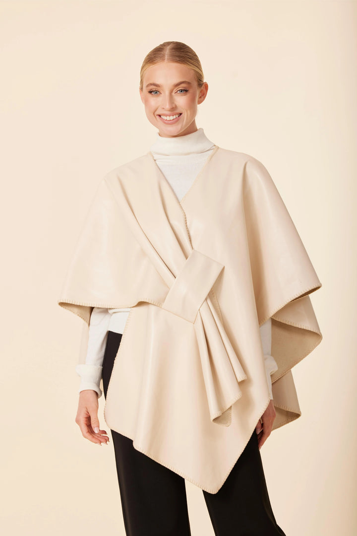 off white Pleather Pull-Through Wrap Dolce Cabo Southern cream whip stitch