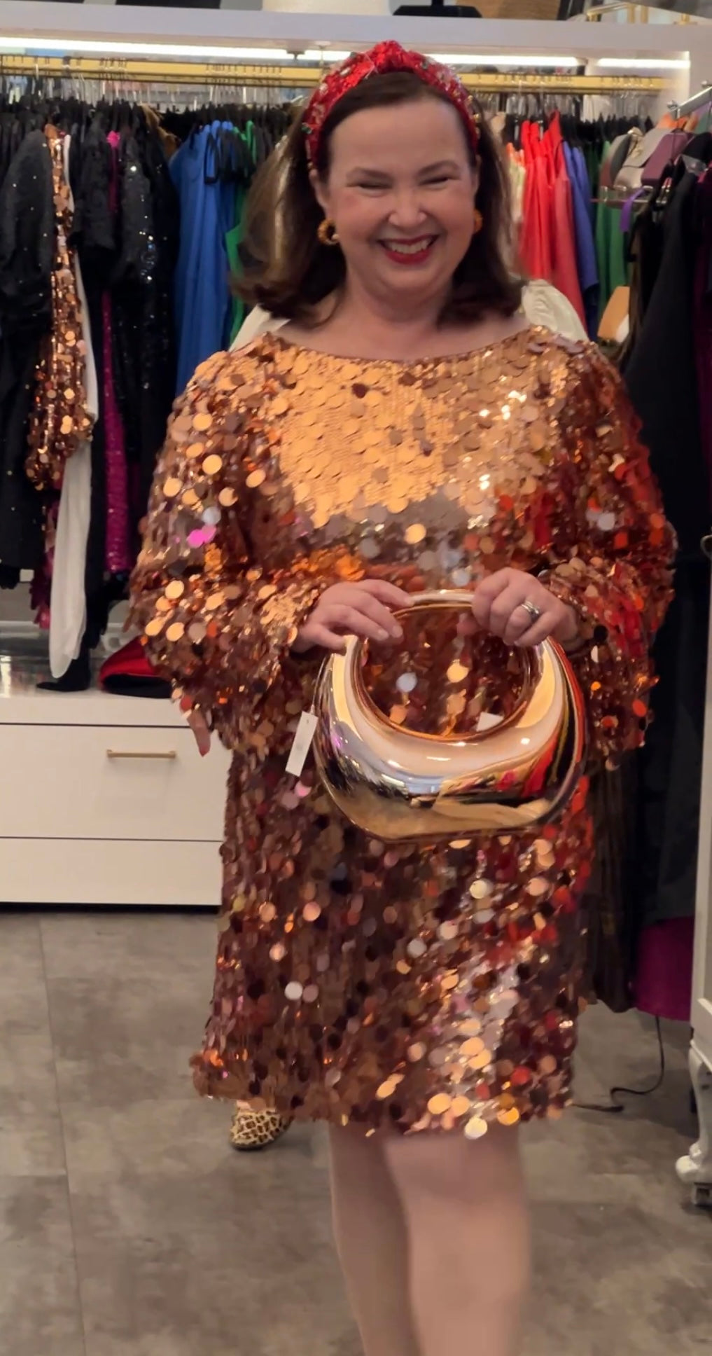 Bronze Spangles Sequins Dress | Online Women's Boutique Affordable Bronze / S Bronze Spangles Sequins Dress | Online Women's Boutique Affordable Bronze / S