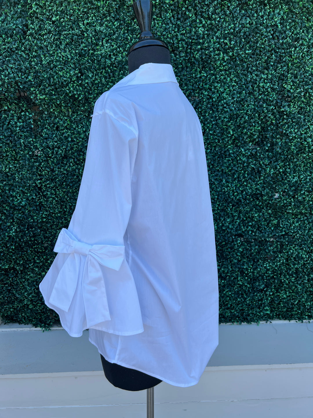 white Bow Bell Button down Blouse ravel womens boutique southern style